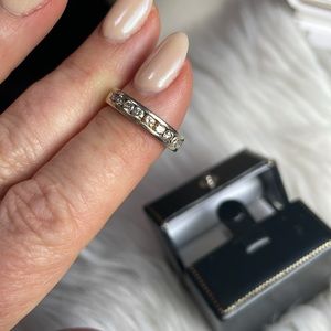 White gold channel set diamond wedding band